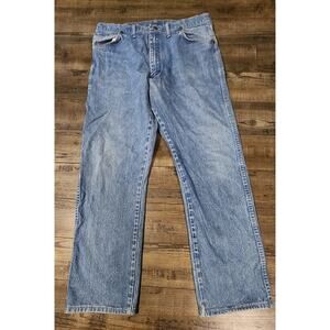 Vintage Mens Wrangler 40x34 Leather Patch Jeans. 2129